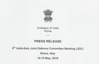 Final Press Release of 9th JDC meeting between India and Italy held in Rome